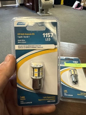Camco 54650 Bombilla Automotriz 1157 LED Marcador/Giro/Utilidad, Blanco Brillante, 140 L Foto 1 de 2