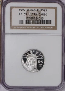 1997-W Platinum Eagle $25 1/4 oz. NGC PF69 Ultra Cameo. Free shipping. - Picture 1 of 2