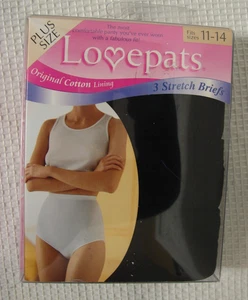 New Lovepats Knit 3 Pairs Stretch Microfiber Briefs Panties Black Plus 11-14 - Bild 1 von 9