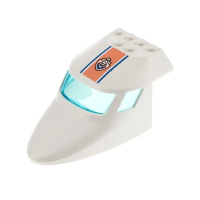 1x Lego Flugzeug Cockpit 6x10x4 weiß gewölbt Fenster Coast Guard 87612 87613pb00 - Bild 1 von 2