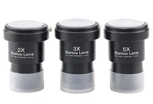 Telescope Barlow Lenses Kit 2X-3X-5X, 1.25 Inch Telescope Accessory, Fully Me... - Picture 1 of 7