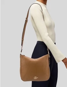 “COACH” Ellie File Bag-C1648-Pebble Leather-Gold Light Saddle NWT - Picture 1 of 11