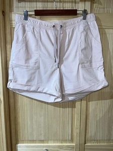 LL BEAN Pink Pull On Shorts Size Large Drawstring Elastic Waist - Picture 1 of 12