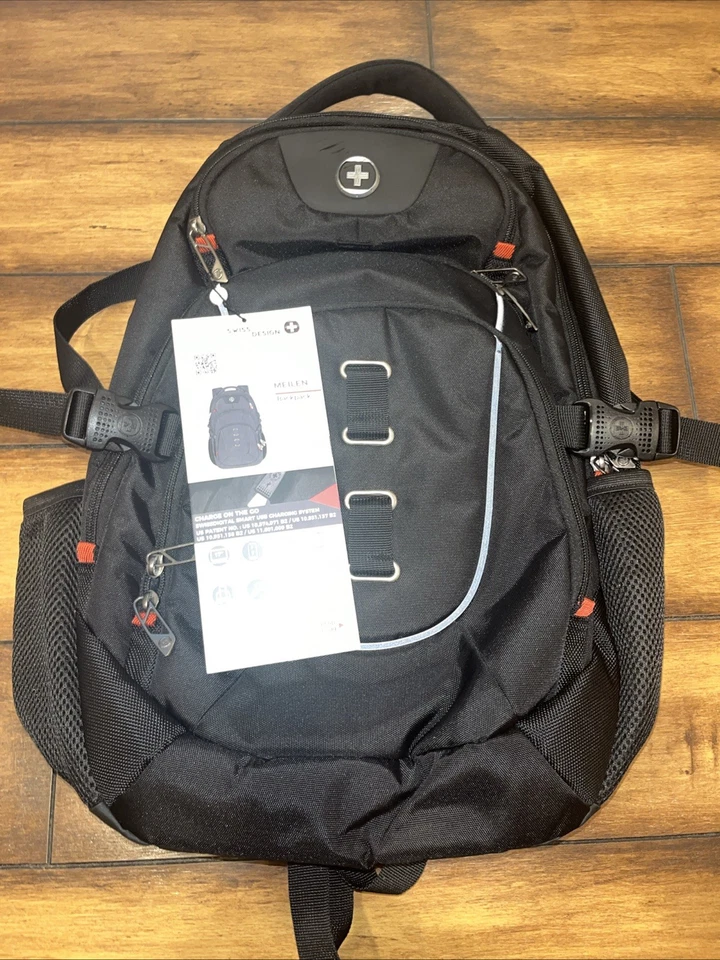 Mochila para computadora portátil de negocios Swissdigital Design para hombre/mujer negra SD1694 MEILEN Foto 1 de 4