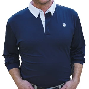 ROMFH Mens Long Sleeve Polo - Black/White (Var. Sizes) - Picture 1 of 1