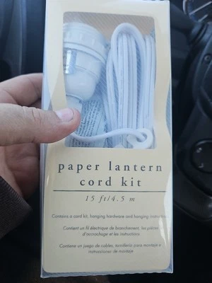 Paper Lantern Hanging Cord Kit 15ft Black New Pier 1 Imports - Image 1 of 2