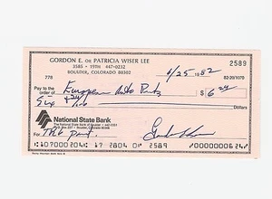Cheque firmado Gordon Lee - Little Rascals Porky - Imagen 1 de 2