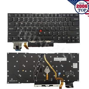 New US Backlit Keyboard for Lenovo ThinkPad X1 Carbon 7th Gen 2019 20QD 20QE - Afbeelding 1 van 9