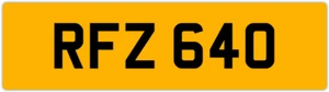RFZ 640 R 3x3 DATELESS PRIVATE NUMBER PLATE ROB ROY RICK RYAN RUS RUSSELL RILEY - Picture 1 of 1