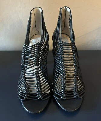 Vince Camuto Women's Alsandra Caged Bootie Sandal Peep Toe Black Heeled Size 8 - Image 1 of 4