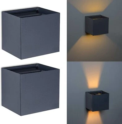 2x IP44 Up & Down Light Trango *FLEX* anthrazit LED Wandlampe modern 8015-02A  - Bild 1 von 4