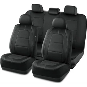 Car Seat Cover Set – Leather Full Set for SUV, Truck, Car, Van (Airbag Safe) - Picture 1 of 6
