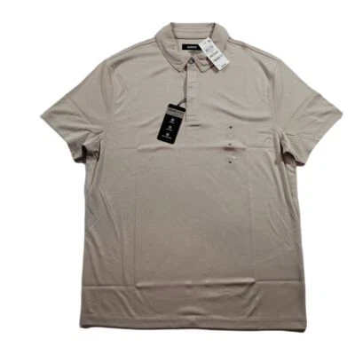 Polo Alfani AlfaTech elástico liso para hombre medio bronceado arena NUEVO Foto 1 de 4
