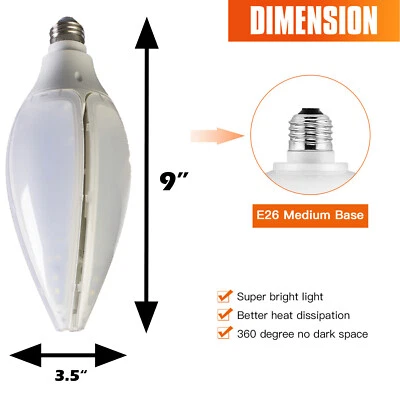 LED Shop Light Bulb Screw-in Brightest for Basement Garage A19 E26 36w 3200LM - Image 1 of 4