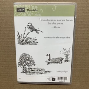 Stampin' Up! MOONLAKE rubber stamps Goose birds Nature sentiments - Picture 1 of 7