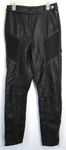 Free People schwarze Kunstleder-Motorradhose mit Knöchelreißverschluss & Druckknopf Größe 2 gebraucht, in einwandfreiem Zustand - Bild 1 von 9