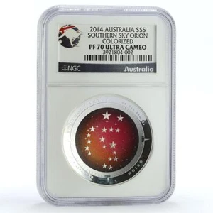 Australia 5 dollars Southern Sky Orion Stars Asterism PF70 NGC Ag coin 2014 - Picture 1 of 2