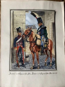 R Soules Hussar Watercolor 5th and 6th Low Rhine and Upper Rhine Regiment 1816-1817 - Picture 1 of 9