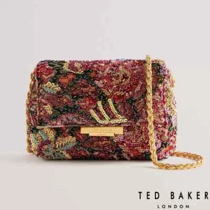 Ted Baker Flouri Beaded Mini Shoulder Bag with Gold Chain Strap - Picture 1 of 5