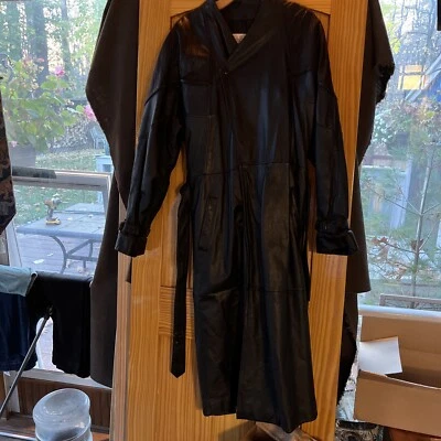 ограниченный выпуск полосатый воротник pelle studio кожаный плащ размер S - Изображение 1 из 4