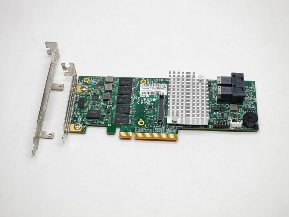 AOC-S3108L-H8IR SUPERMICRO 3108 8-PORT PCI-E SAS-3 12Gb/s RAID CONTROLLER - Image 1 of 1