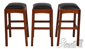 66784: Set of 3 STICKLEY Arts & Crafts Cherry Bar Stools - Picture 1 of 14