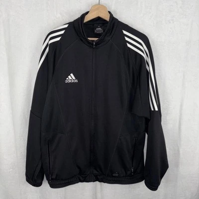 Chaqueta de Pista Adidas De Colección Para Hombre Mediana Negra Cremallera Completa Forrada de Malla 3 Tiras Foto 1 de 4