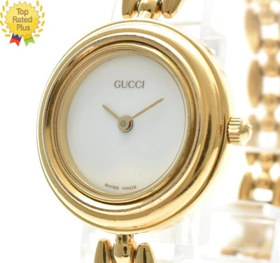 *N COMO NUEVO* Reloj para mujer Gucci 11/12.2 26 mm bisel cambiante esfera blanca cuarzo JAPÓN Foto 1 de 4