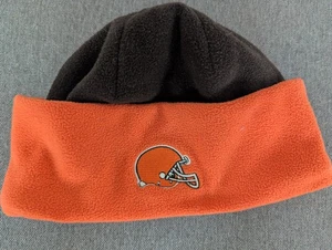 Cleveland Browns Cuffed Knit Beanie Hat Winter Cap Orange Brown Vintage OSFA - Picture 1 of 3