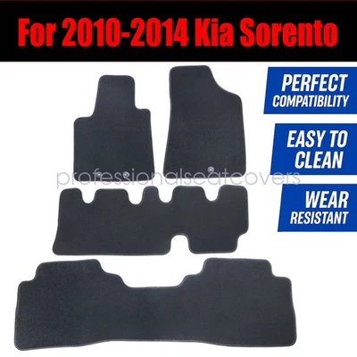 Alfombrillas de terciopelo delanteras-traseras de repuesto para Kia Sorento 2010-2014 negras Foto 1 de 4