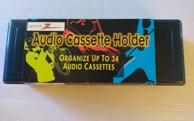Soporte de cinta de casete de audio Zenith negro de la década de 1980 ¡Nuevo de Lote Antiguo! ¡Nunca usado!!  Foto 1 de 4