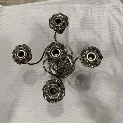 Candelabro Art Nouveau VICTOR SILVER CO 5 Candelabros Plato Cuádruple #02548 Foto 1 de 4