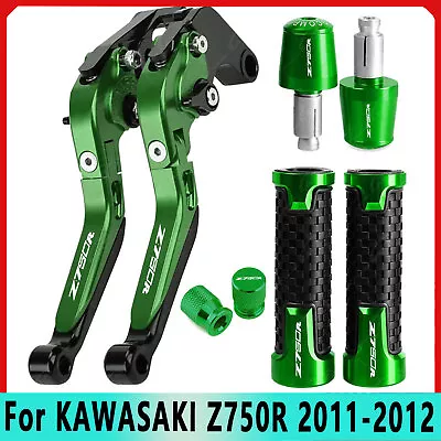 4Pcs For KAWASAKI Z750R 2011-2012 Ajustable Brake Clutch Levers Hand Grips sets Foto 1 de 4