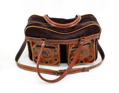 Weekender Damen Herren Reisetasche Schulterriemen Tragegriff Leder braun (N) - Bild 1 von 4