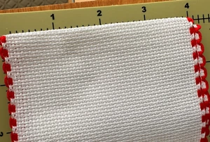 Banding 16 count Aida White/red Zweigart 3.5 in by 1 yard - Picture 1 of 2