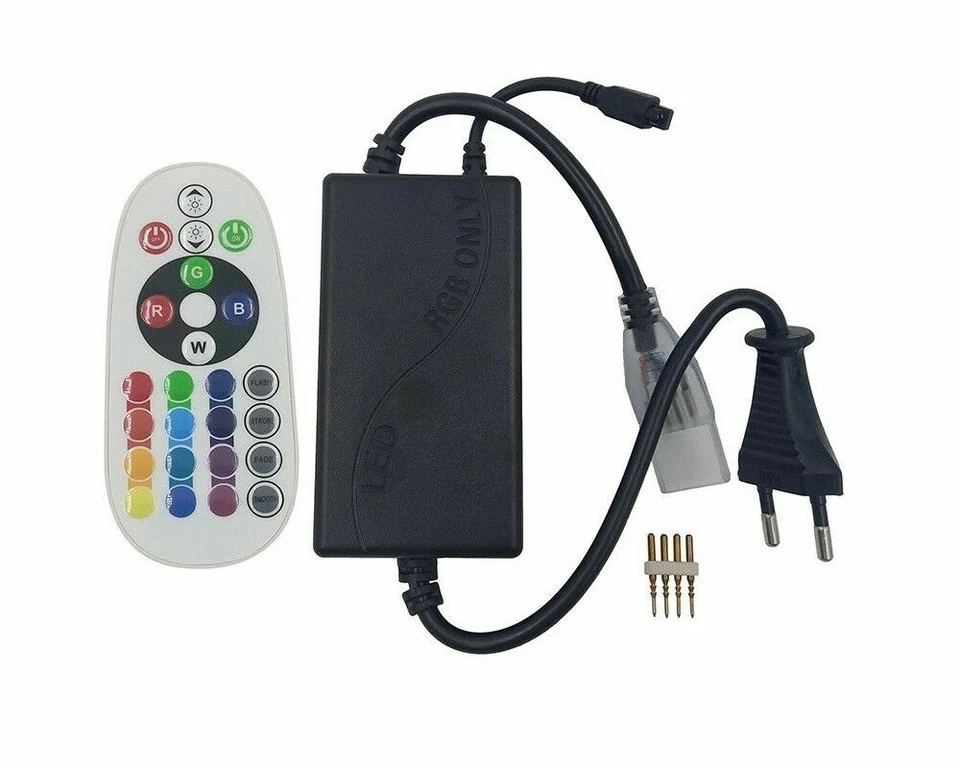Alimentatore Controller 220V Con Telecomando 24 Tasti Per Striscia LED RGB 5050 - Immagine 1 di 4