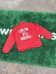 GRAIL Floral Park Baseball Coach Jacket Red Aime Knight - Picture 1 of 6