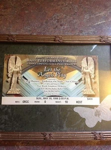 Bass Performance Hall 1998 Let The Angels Play framed ticket - Picture 1 of 1