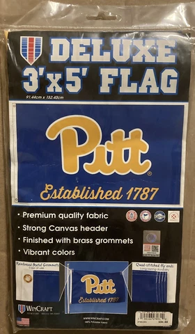Pitt Panthers Deluxe 3’x5’ Flag by WinCraft **$35 RETAIL** NEW! Cover