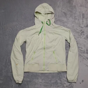 Lululemon Jacket Womens 10 Green Nylon Stretch Performance Full Zip Hooded READ - Picture 1 of 15