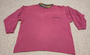 Vintage Gotcha Single Stitch Langarmshirt L weinrot Stehkragen 80er - Bild 1 von 5