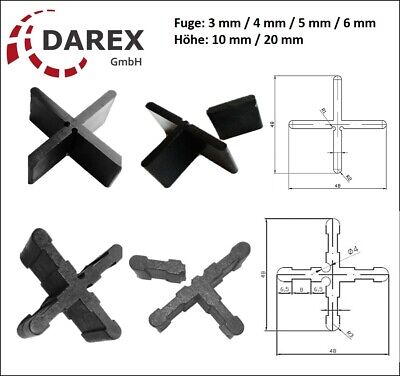 1000 Pcs Joint Crosses 3mm/20mm For Patio Plates Floor Plates Tile Crosses • 50.28£