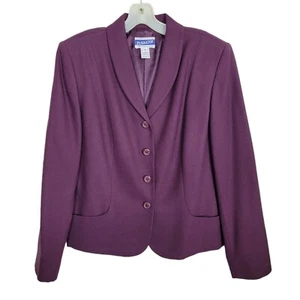 Vintage Pendleton Suit Blazer Sz 10 Eggplant Purple 100% New Wool Made In USA - Picture 1 of 11