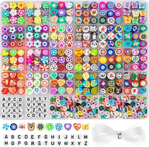 1000Pcs Polymer Clay Beads Bracelets Making Kit 24 Style Cute Fun Beads Age 6-12 - Picture 1 of 11