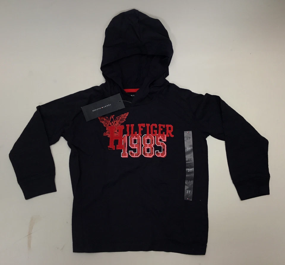 Tommy Hilfiger Niños Sudadera con Capucha Manga Larga, Natación Azul Marino, Talla 3T Foto 1 de 1