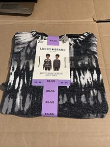 Lucky Brand GRAY & BLACK Youth Long-sleeve KNIT TOPS   Size XS (5-6)   NWT - Picture 1 of 3