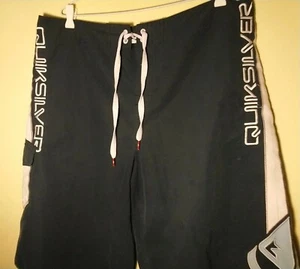 Genuine Classic Quicksilver Blue Polyester Boardshorts Sz 38 - Picture 1 of 4