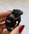 Netsuke Katabori, Figur verm. aus Buchsbaum, Maus, handgeschnitzt;