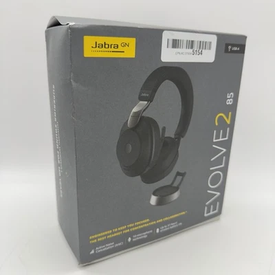 Jabra Evolve2 85 Stereo Wireless Headset (UC, USB-A) with Charging Stand - Black - Image 1 of 4