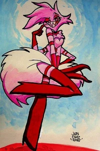 Hazbin Hotel 2019 Juan Diaz SIGNED Hand-Painted Character Convention Art - Picture 1 of 2